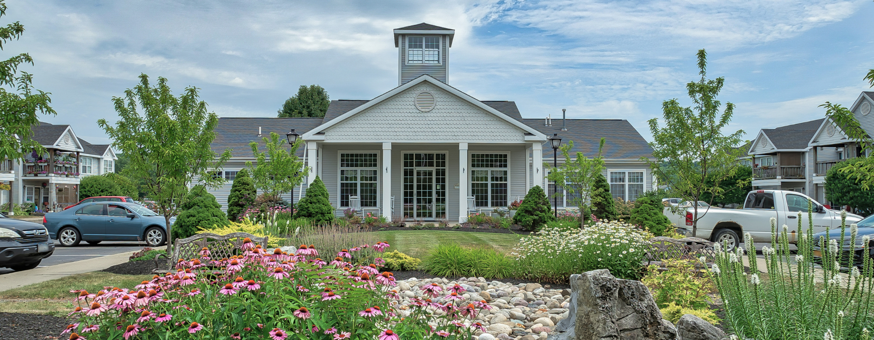 a house with a garden in front